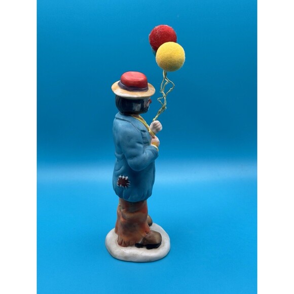 Flambro Clown w/ Balloons Emmett Kelly Jr Porcelain Figurine- Vintage, 1984 - Picture 4 of 6